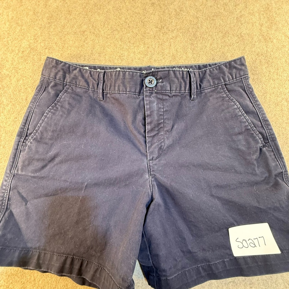 Eddie Bauer Legendwash Stretch Navy Blue Chino Shorts Womens Size 4 Solid Casual - Picture 3 of 6